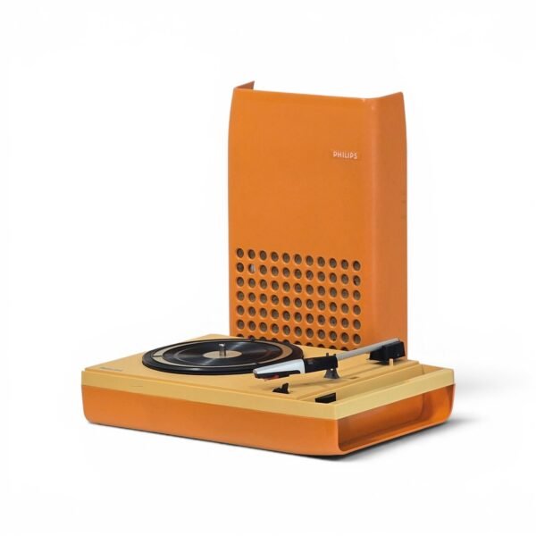 Vintage Orange Philips 113 Portable Record Player