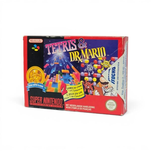 Nintendo SNES Tetris & Dr. Mario (PAL) – Complete in Box (CIB) with Manual